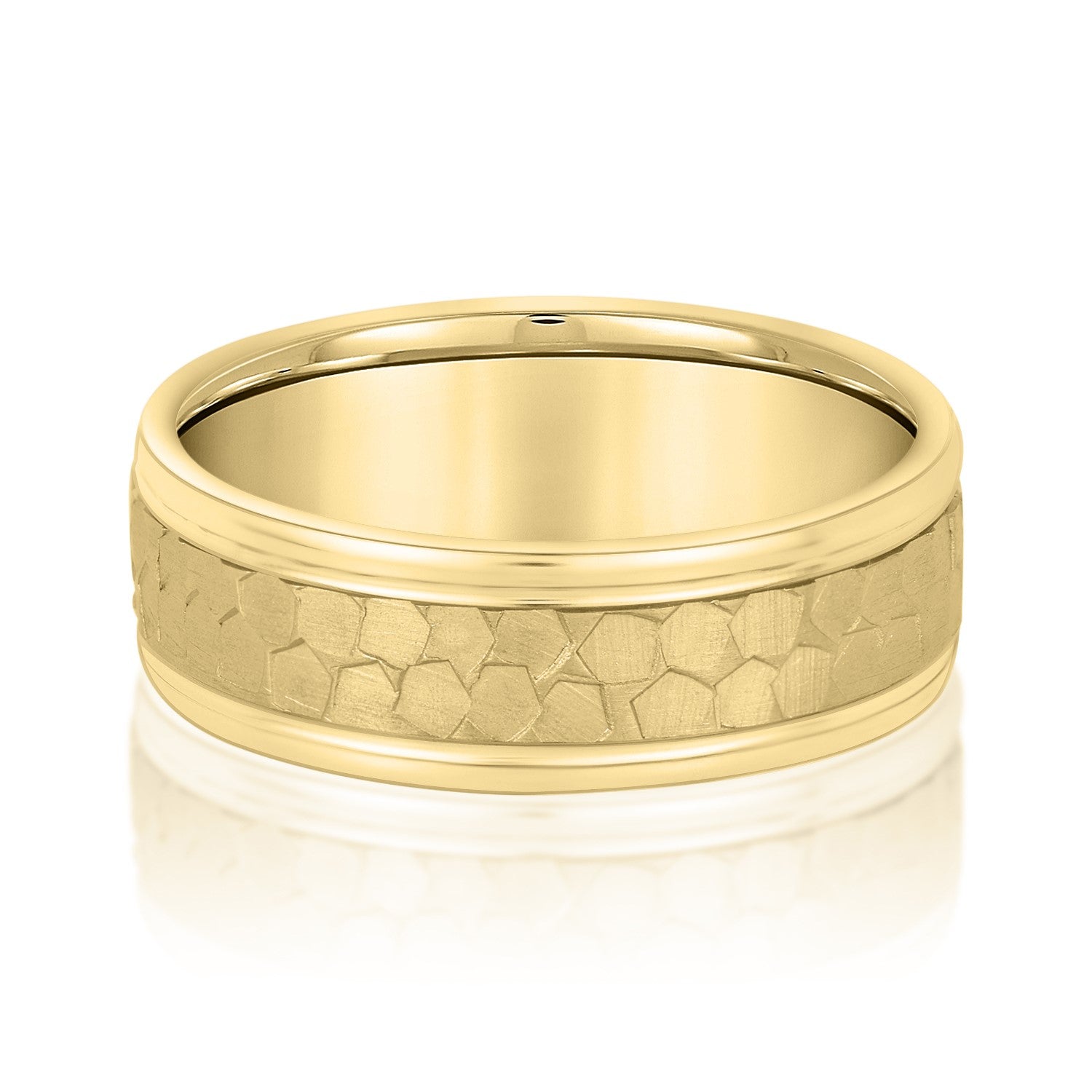 Men's Classic Flat Hammered Band-VIRABYANI